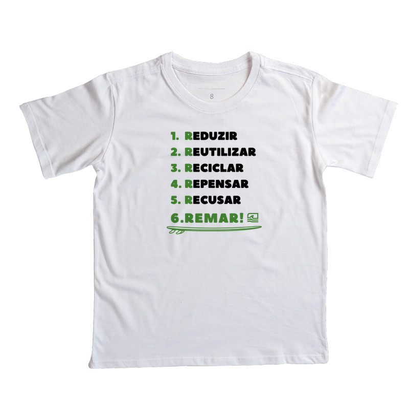 Camiseta Infantil "Os 6 R's do Surf"