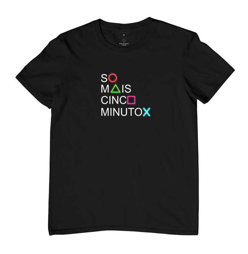 Camiseta masculina Só mais cinco minutos