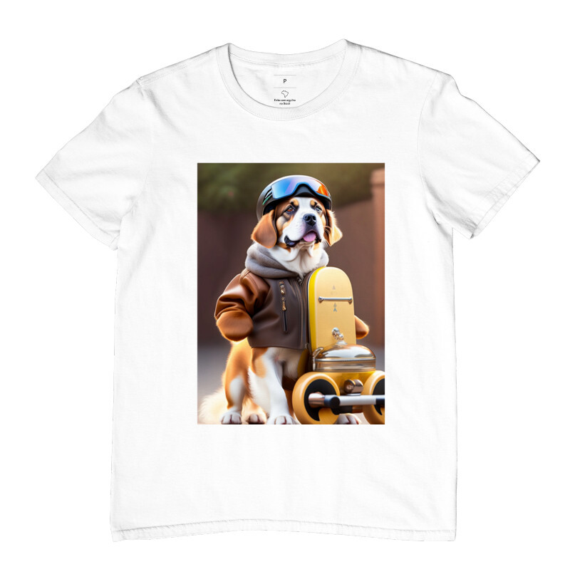 camiseta Dog com skate