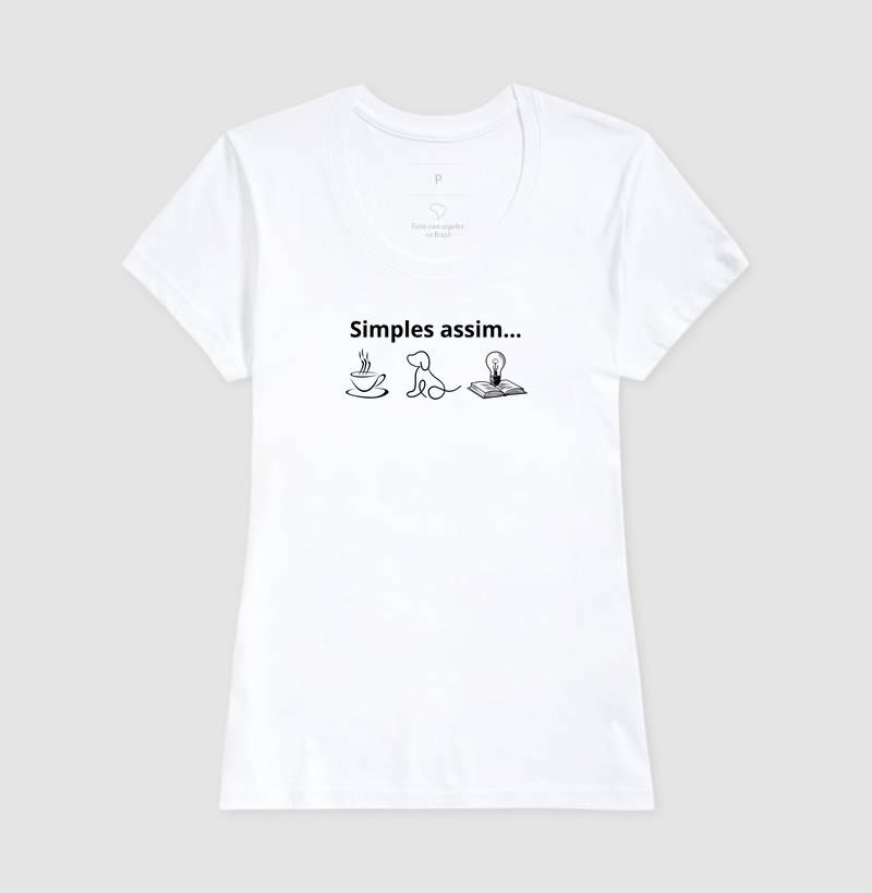 Camiseta Café Cachorro e Leitura