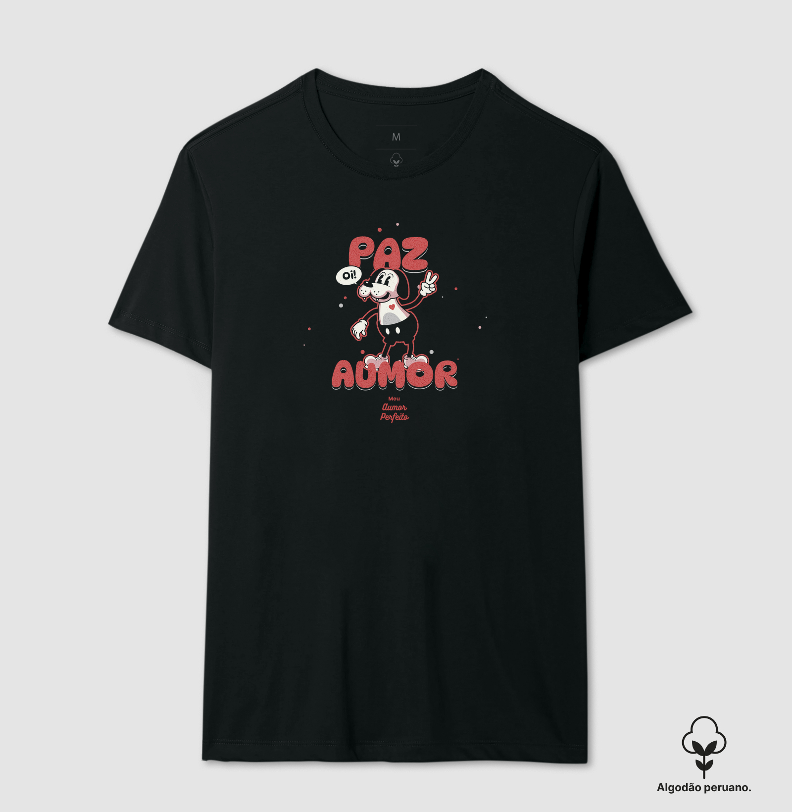 Camiseta Algodão Peruano - Aumor Paz e Amor Central