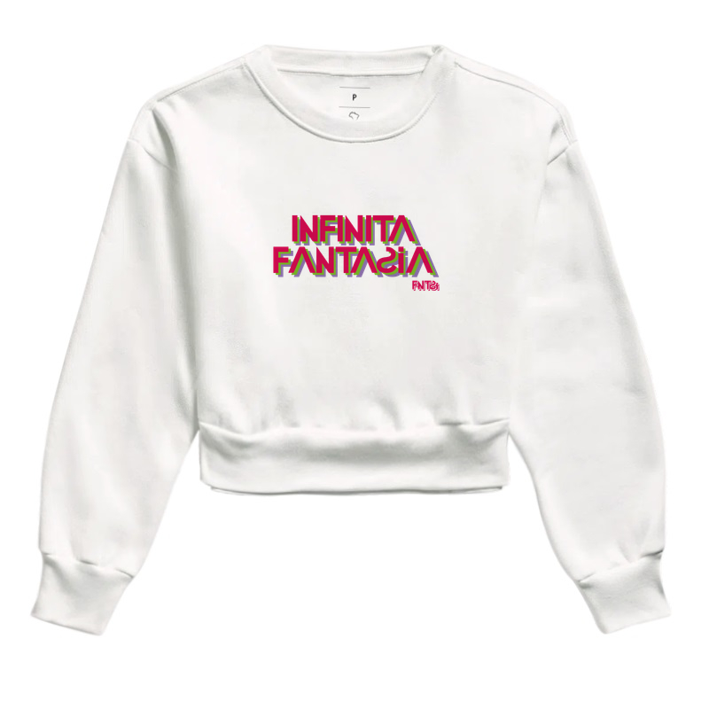 MOLETOM CROPPED "INFINITA FANTASIA" / LETTERING MÉDIO