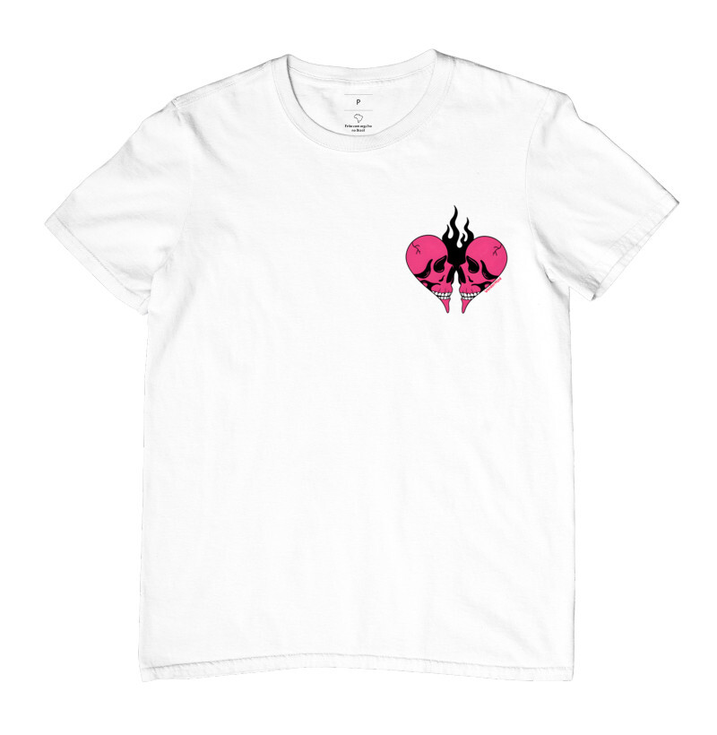 T-shirt Coração Caveira
