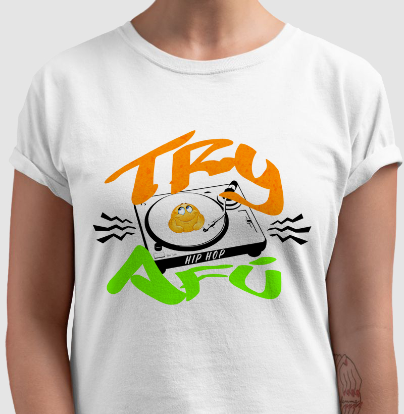 Camiseta TRY AFÙ - Estampa exclusiva Vibração Hip Hop 