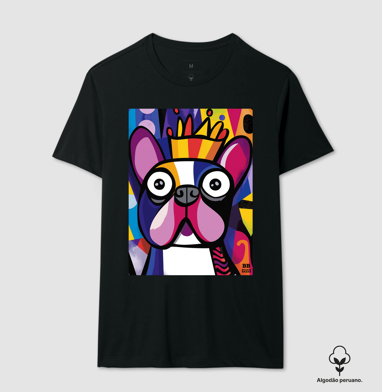 Camiseta Premium Bulldog Frances "Realeza"