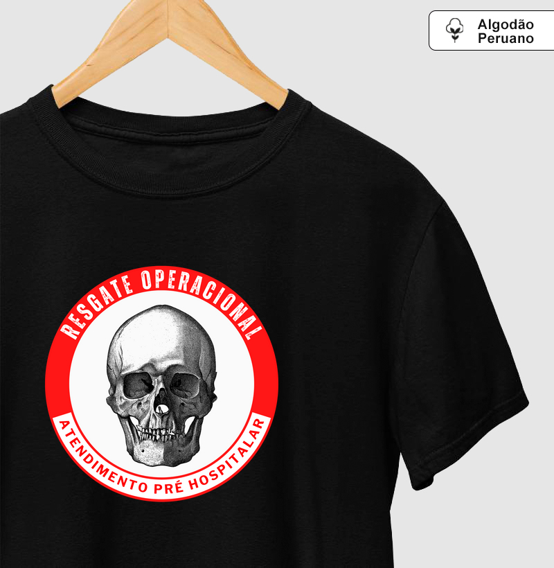 Camiseta Algodão Peruano – Logo Resgate Operacional Personalizada
