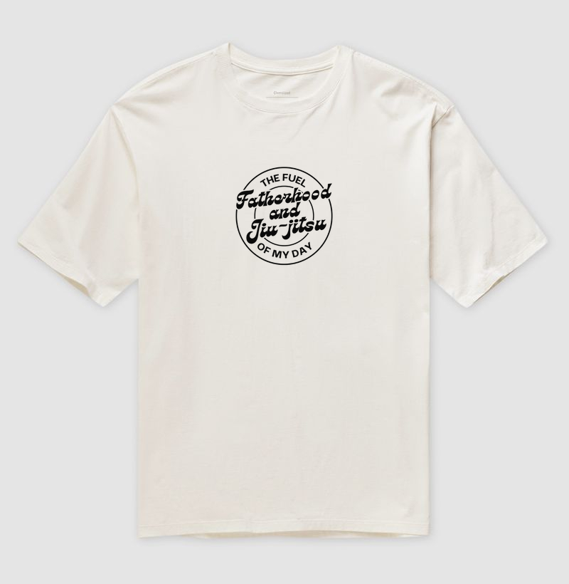 Camiseta Oversized Fatherhood and Jiu-jitsu