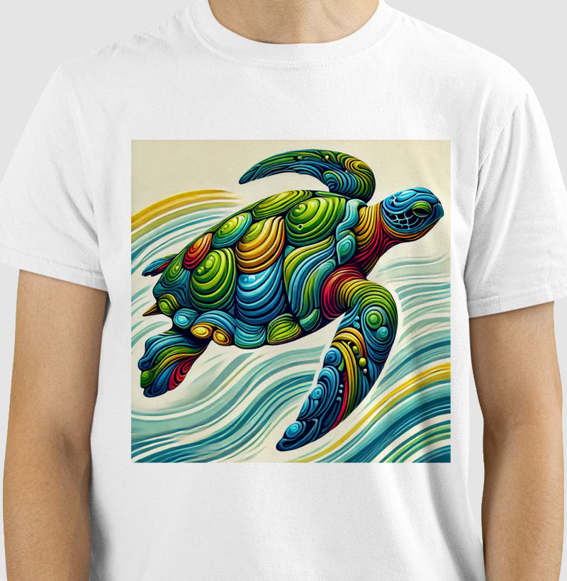 Camiseta Tartaruga Abstrata - Arte Minimalista
