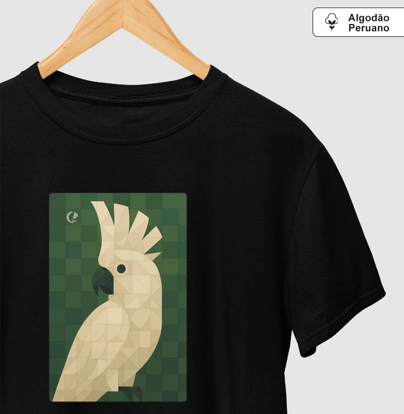 Camiseta Algodão Peruano - Cacatua Geométrico