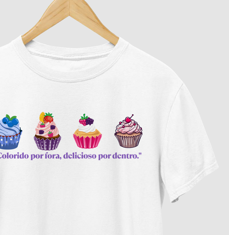 T-shirt cupcake colorido