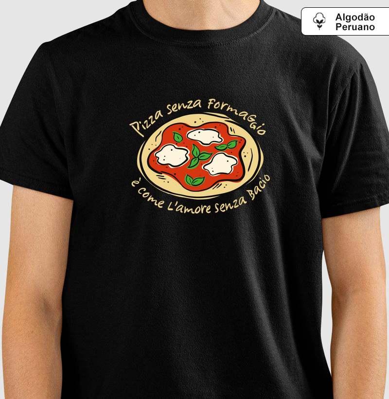 Camiseta Algodão Peruano Pizza e Formaggio