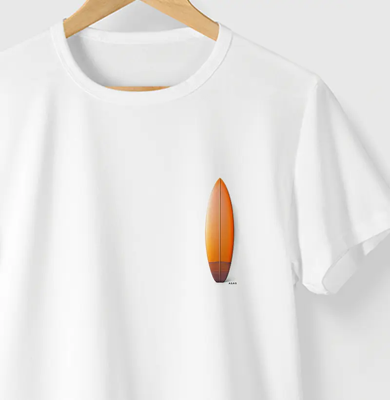 Camiseta SURFBOARD - BRANCA - (100% Algodão)