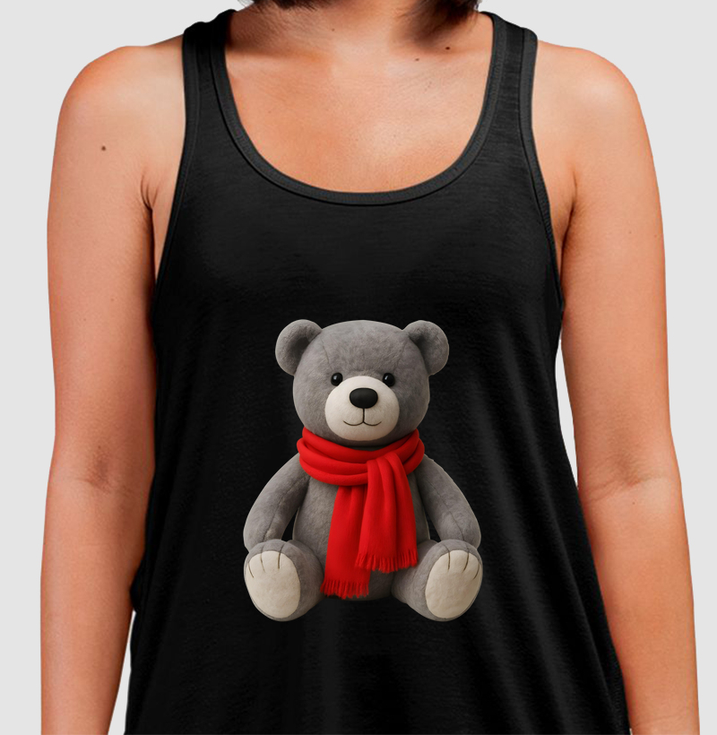 Regata Feminina Urso Grey 100% Algodão