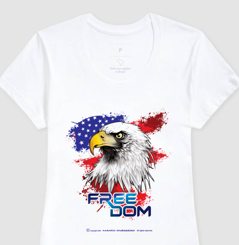 Camisa Freedom USA Branca Feminina
