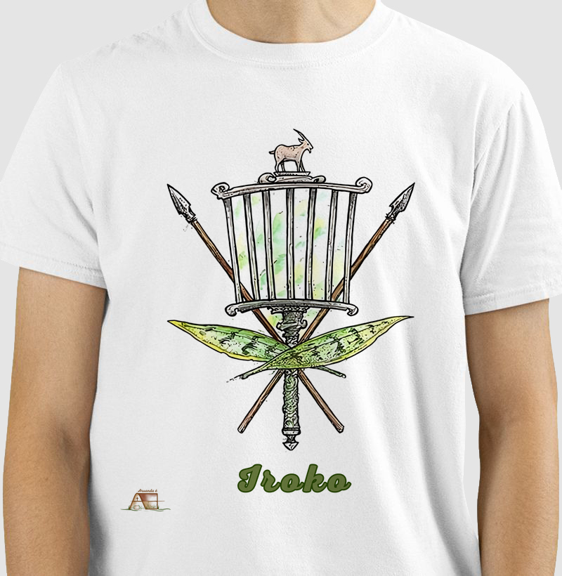 Camiseta Aruanda ê Armas de Iroko Força Ancestral em 100% Algodão