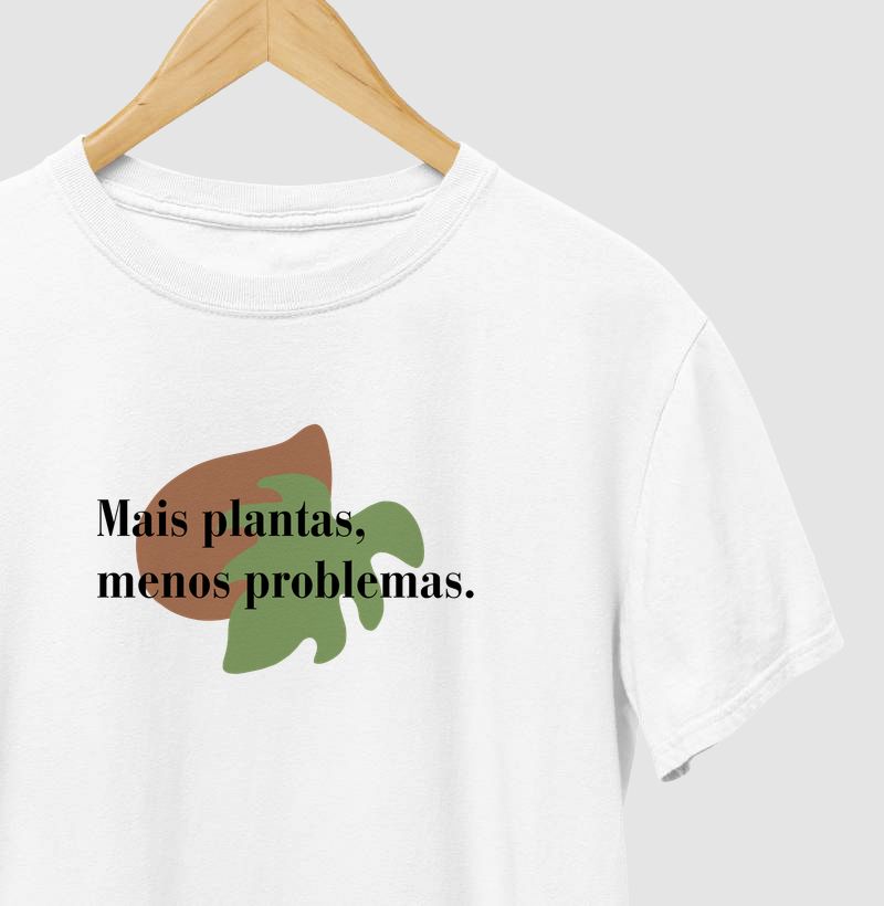 Camiseta mais plantas, menos problemas