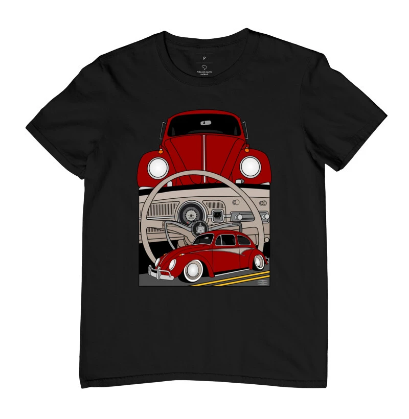 Camiseta Fusca Painel Antigo Vermelho