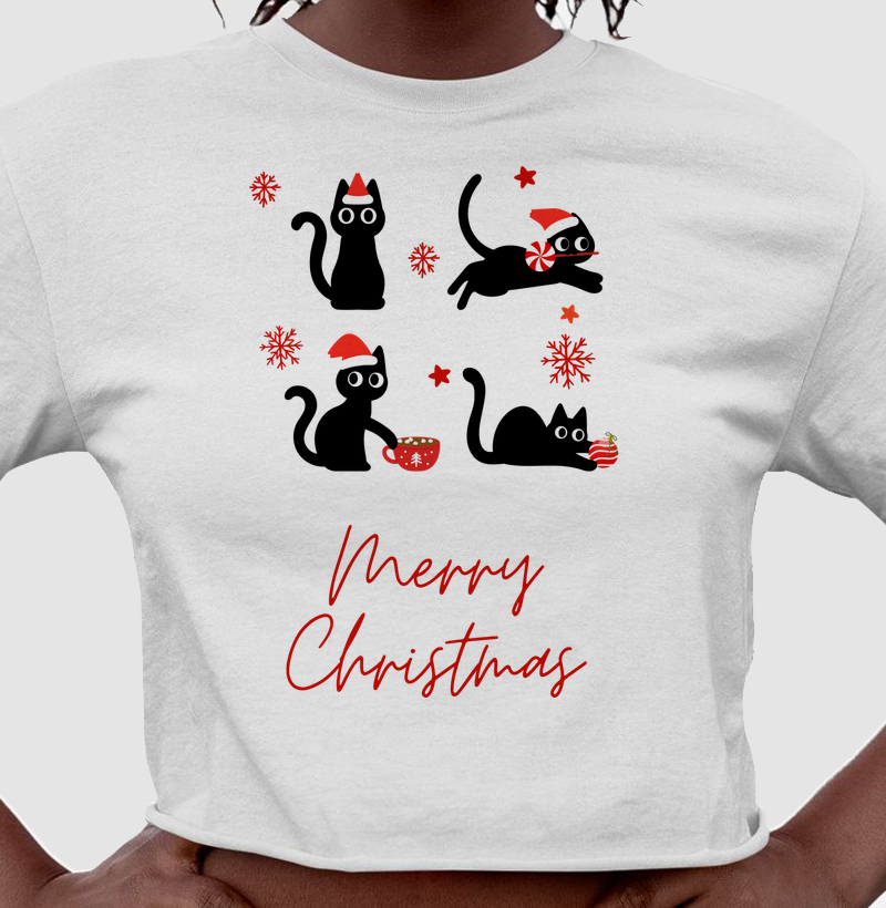 Cropped Merry Christmas Cat