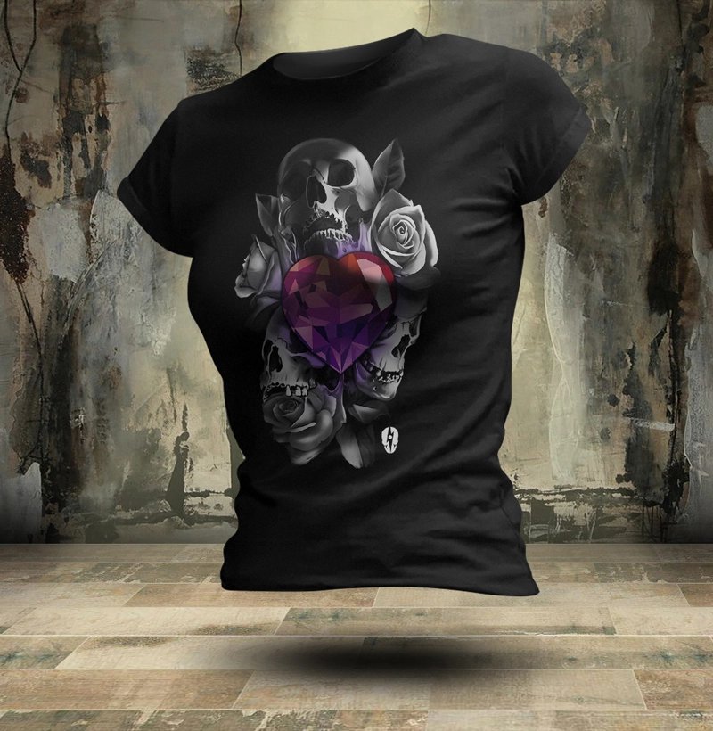 SKULL ROSES DIAMOND (Babylook)
