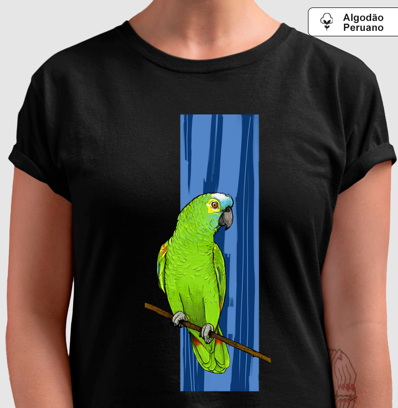 Camiseta Algodão Peruano Papagaio