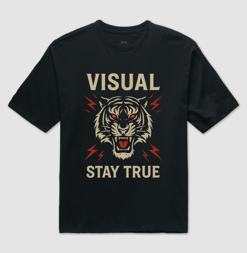 Camiseta Oversized Stay True - Visual