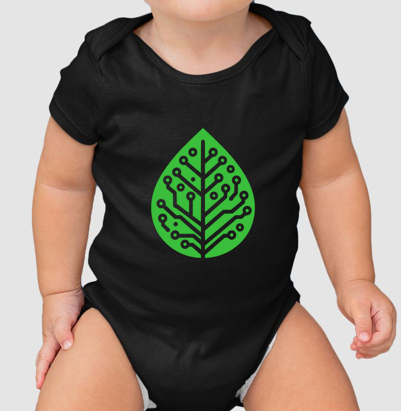 Conexão Verde: Body Infantil - Estampa Tech Sustentável