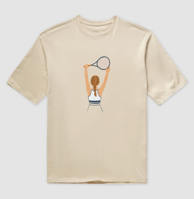 Tenista com raquete no alto - Oversized