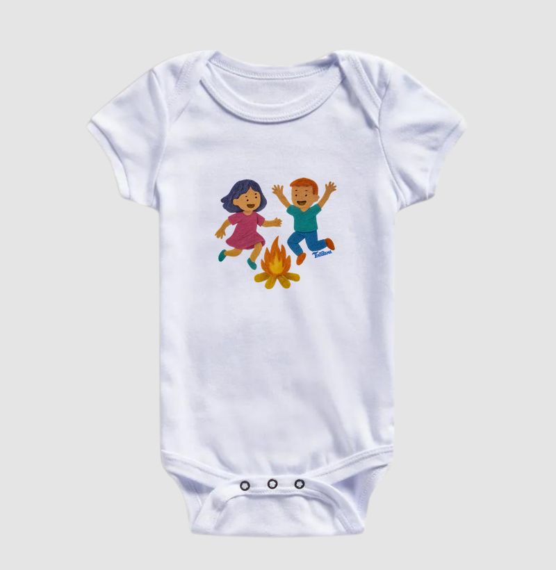 Body Infantil "pular fogueira"