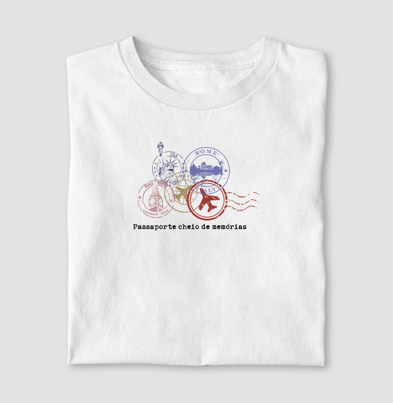 T-shirt Passaporte Cheio de Memórias