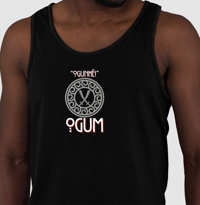 Camiseta Ogunhê Ogum Sombreada Preta Masc.