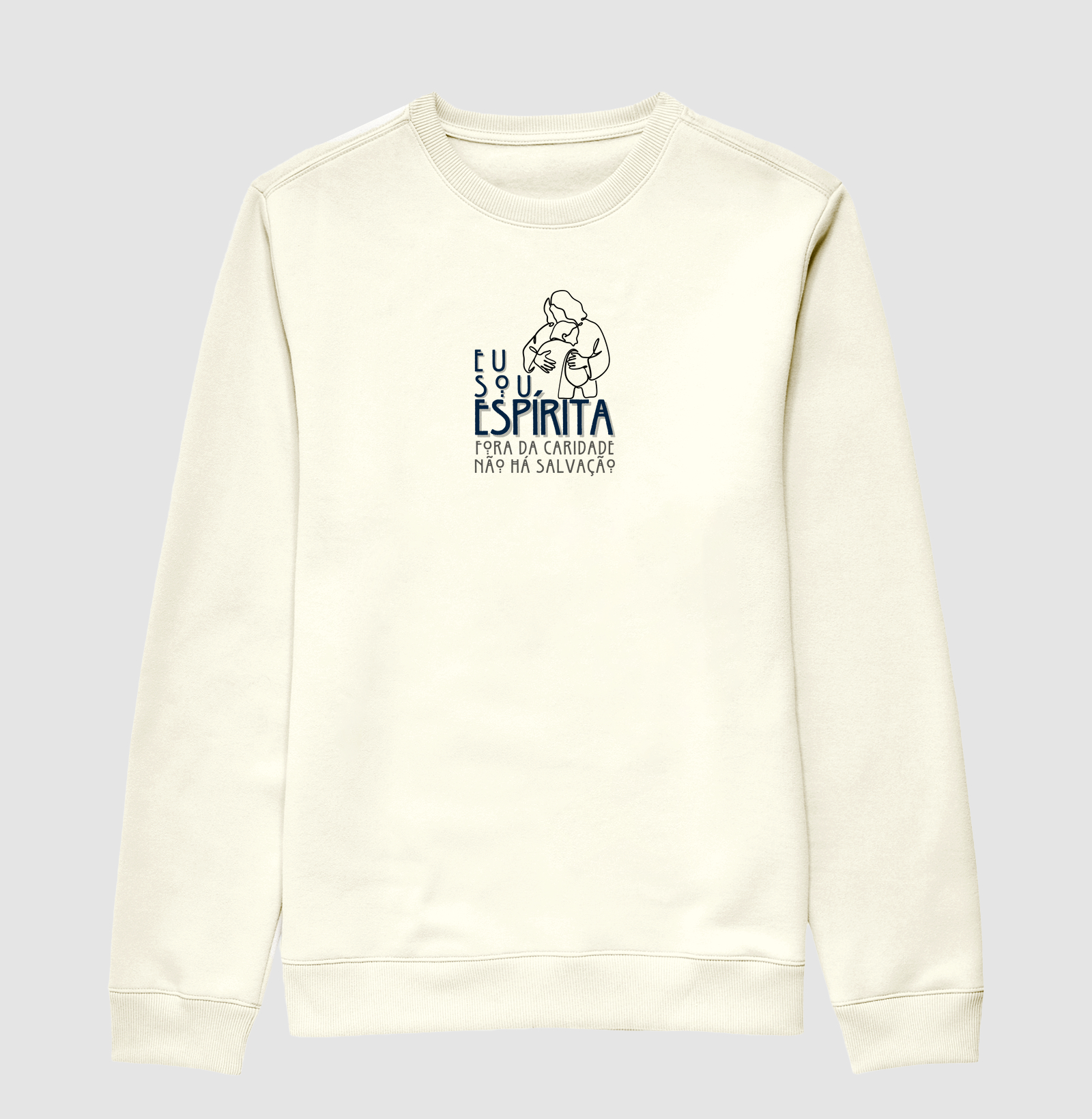Estampa Sou Espírita Jesus Off White Masc.