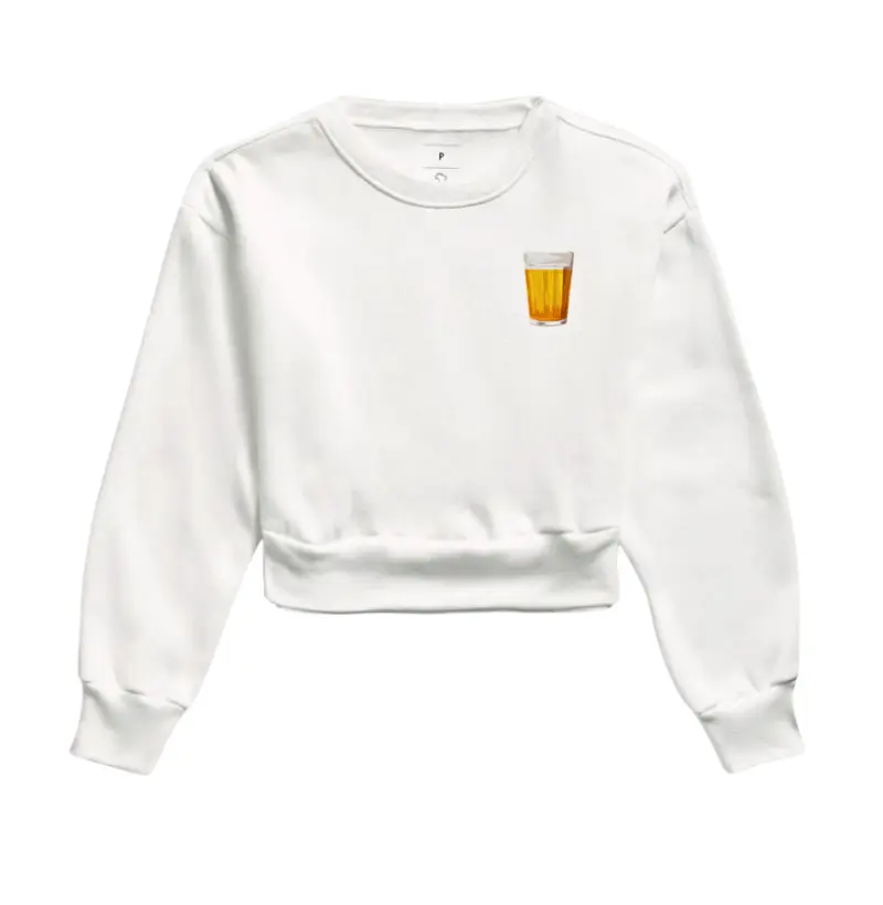 Moletom Cropped - Copo de Cerveja Bolso
