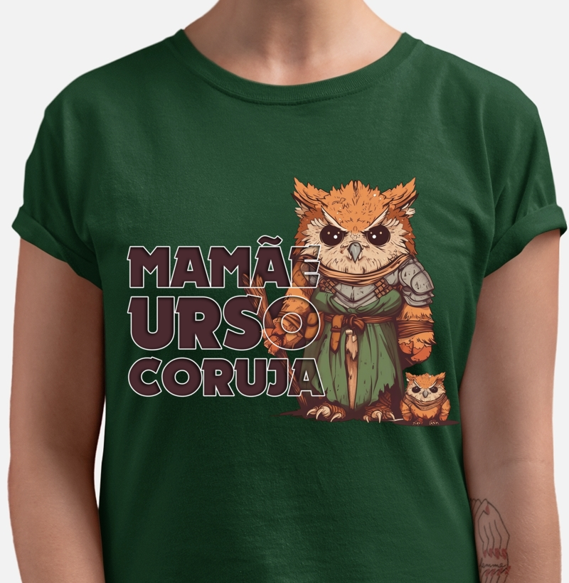 Tee Mamãe Urso-Coruja