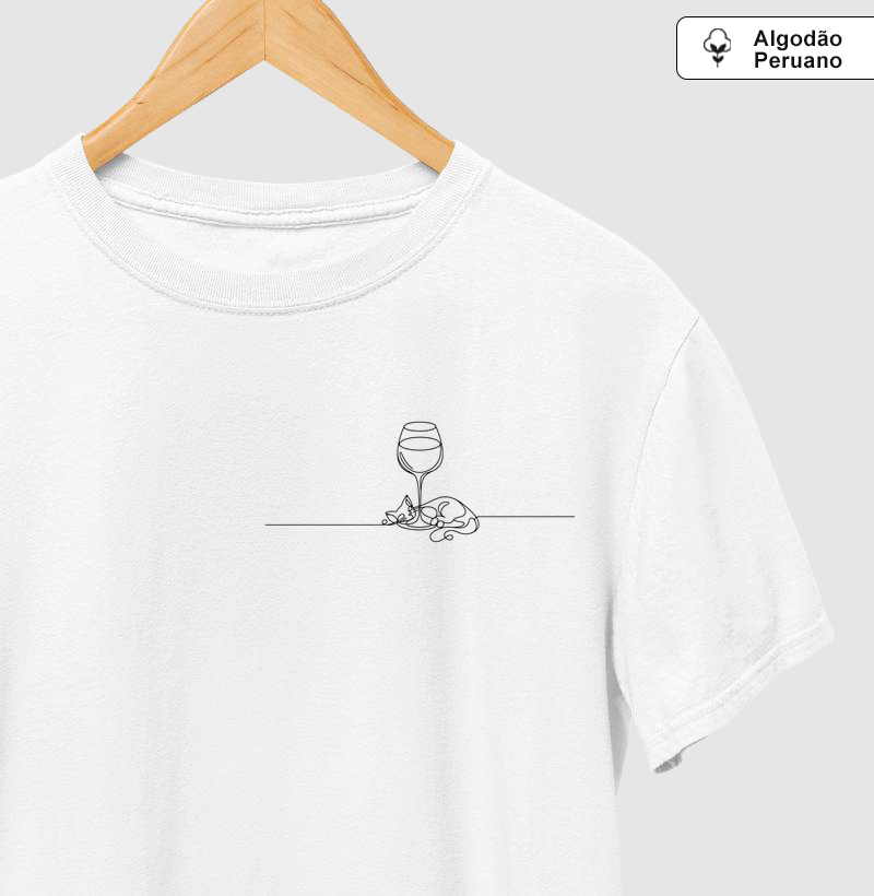Camiseta Gato e Vinho
