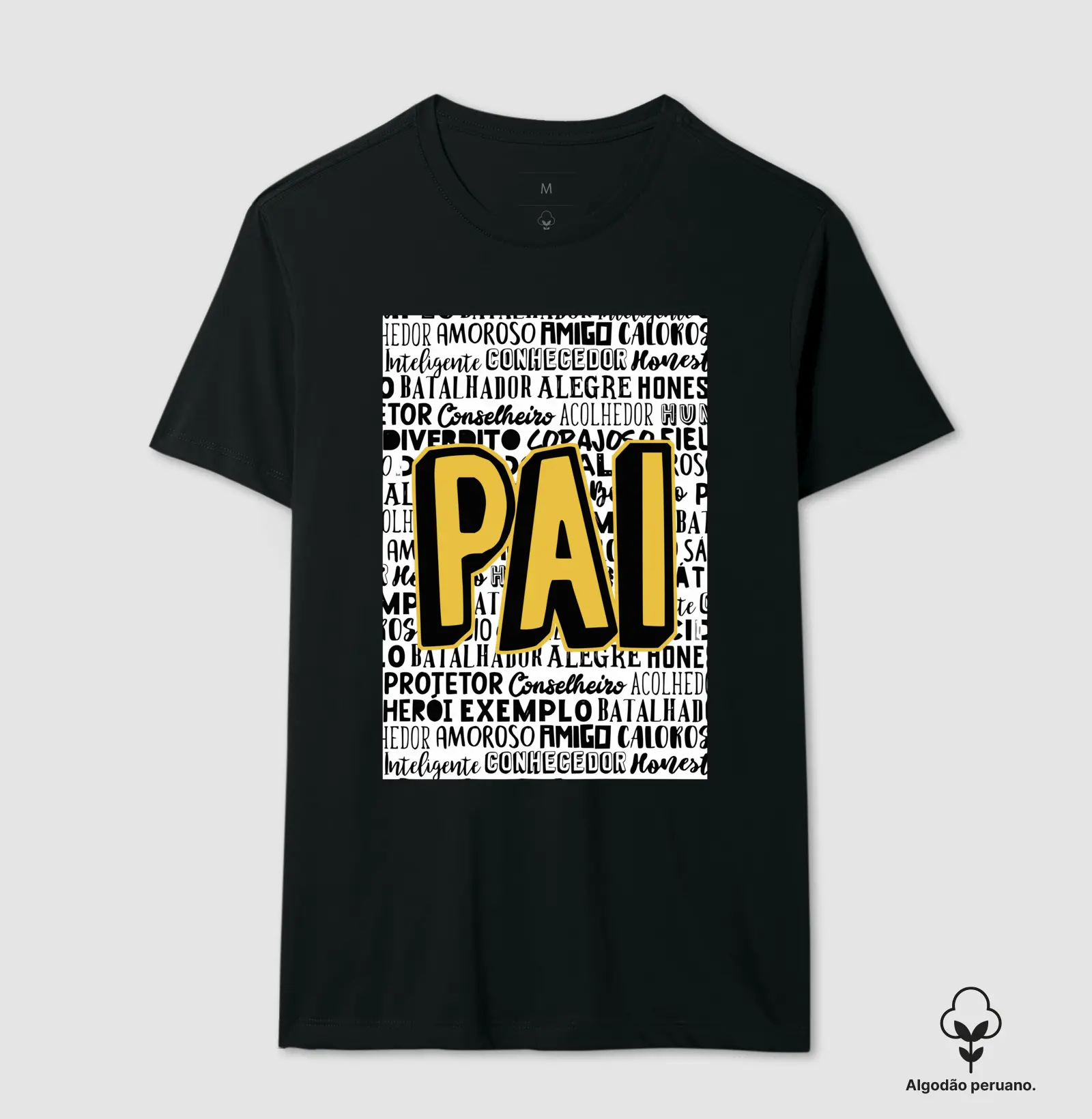 Camiseta Algodão Peruano Adjetivos de Pai