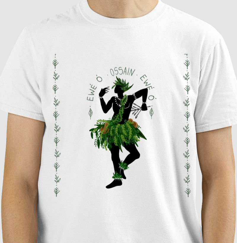 Camiseta Ewé Ó Ossain 100% Algodão