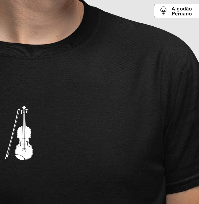 Camiseta Premium Violino Minimalista - Algodão Peruano - M2