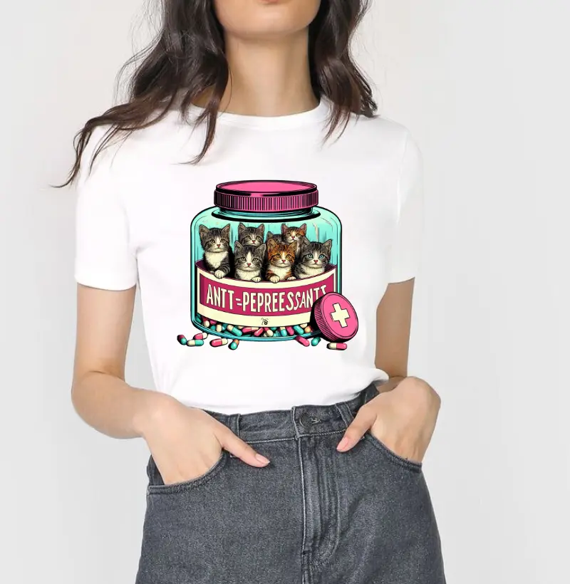 [Camiseta] Antidepressivos - Gatos