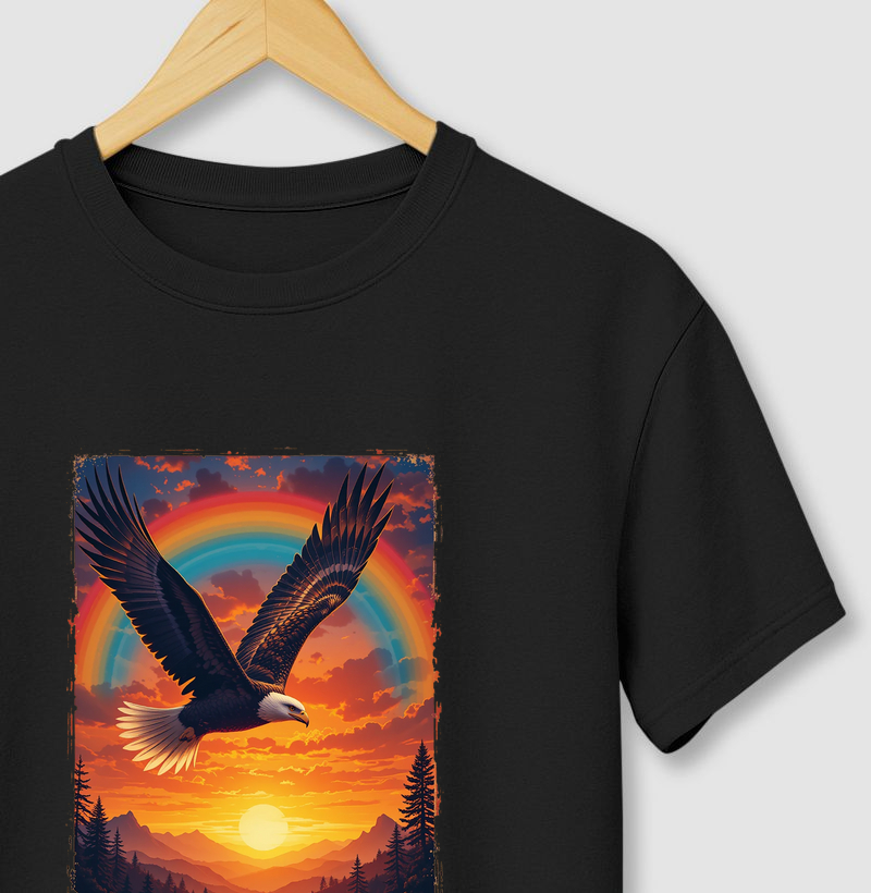 Isaías 40:31 - Águia no Céu Colorido