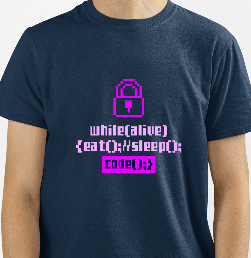 While(alive) { eat(); sleep(); code(); }
