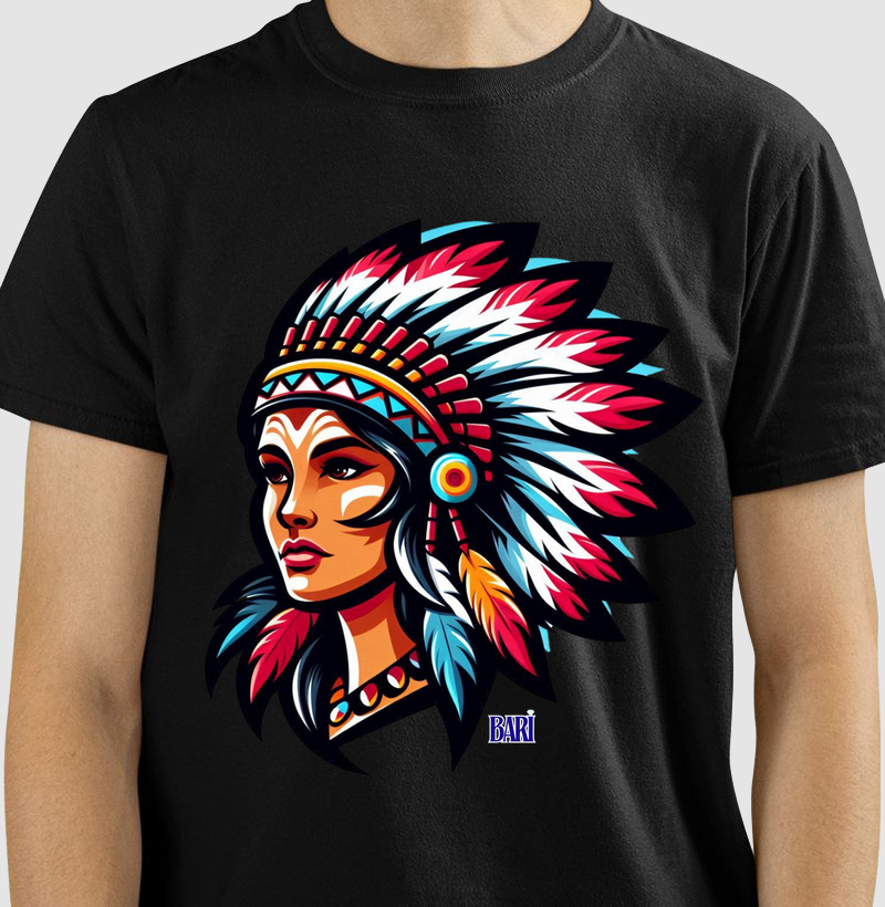 Camiseta com Estampa de Indígena