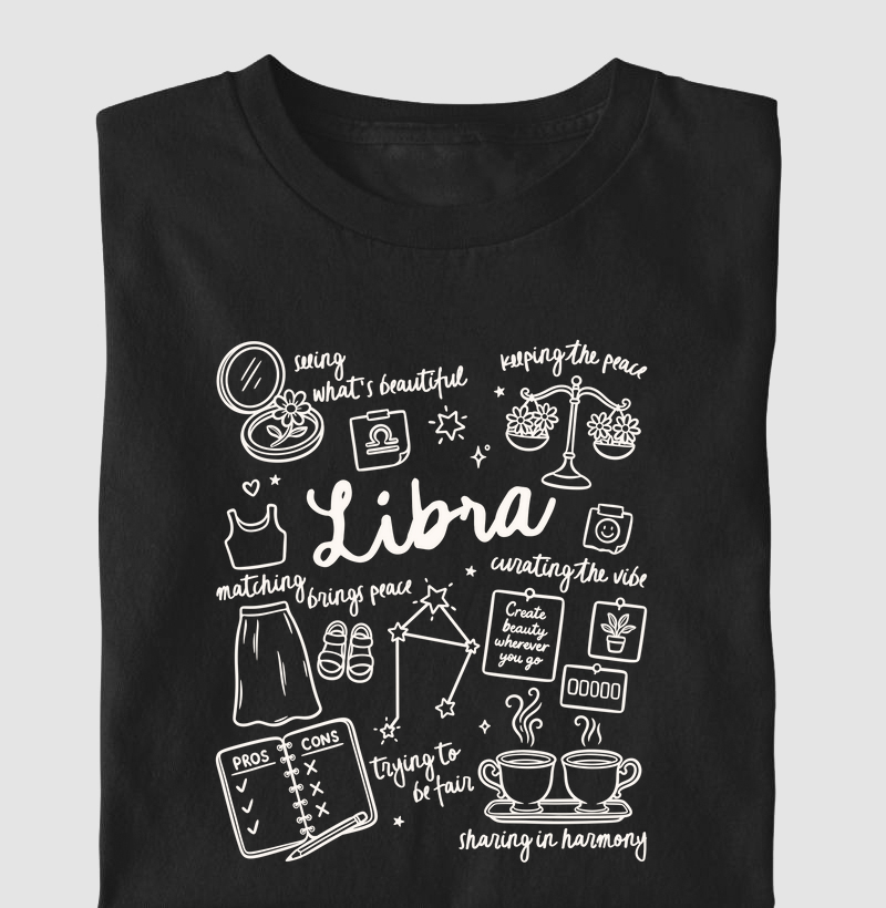 Libra doodle white