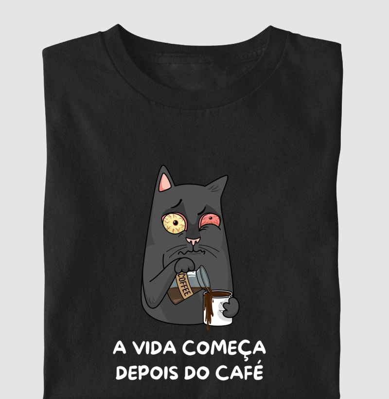 Despertar com Estilo: Gato e Café
