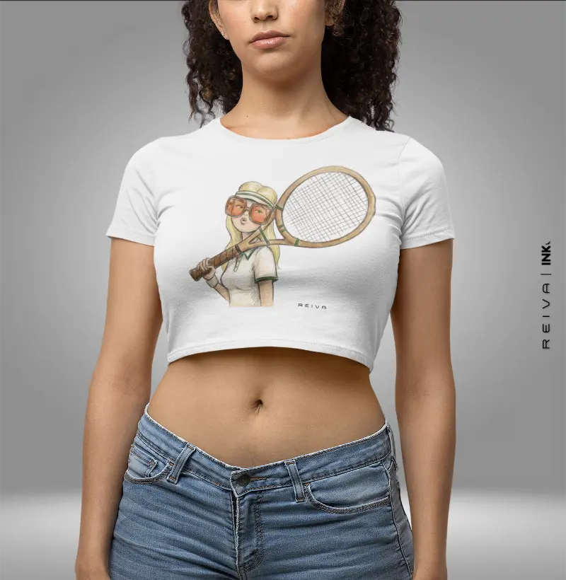 Cropped Tênis: Retro Tennis Girl Vintage