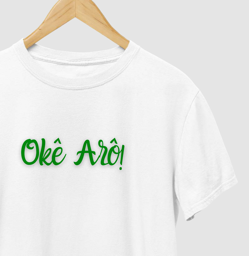 Oxóssi - Saudação Verde - Camiseta Branca