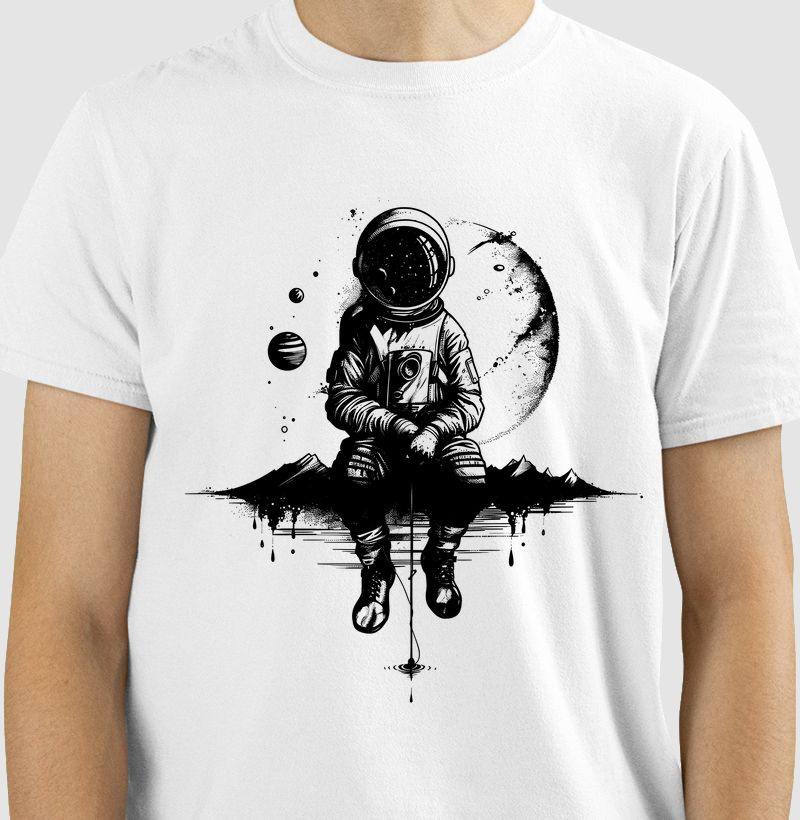 Astronaut fishing on the moon