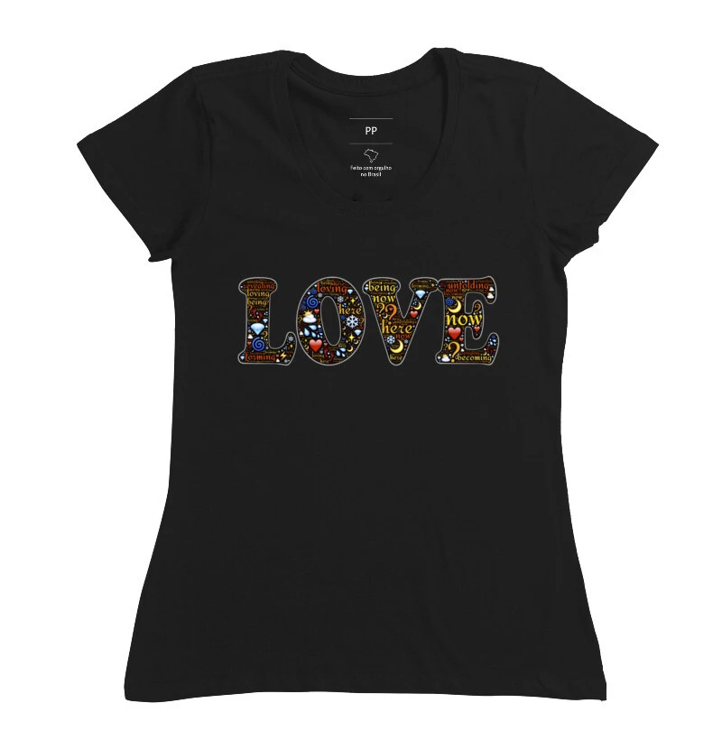 camiseta love hippie