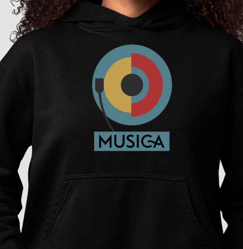 Moletom Slim com Bolso “Vinil Clássico”