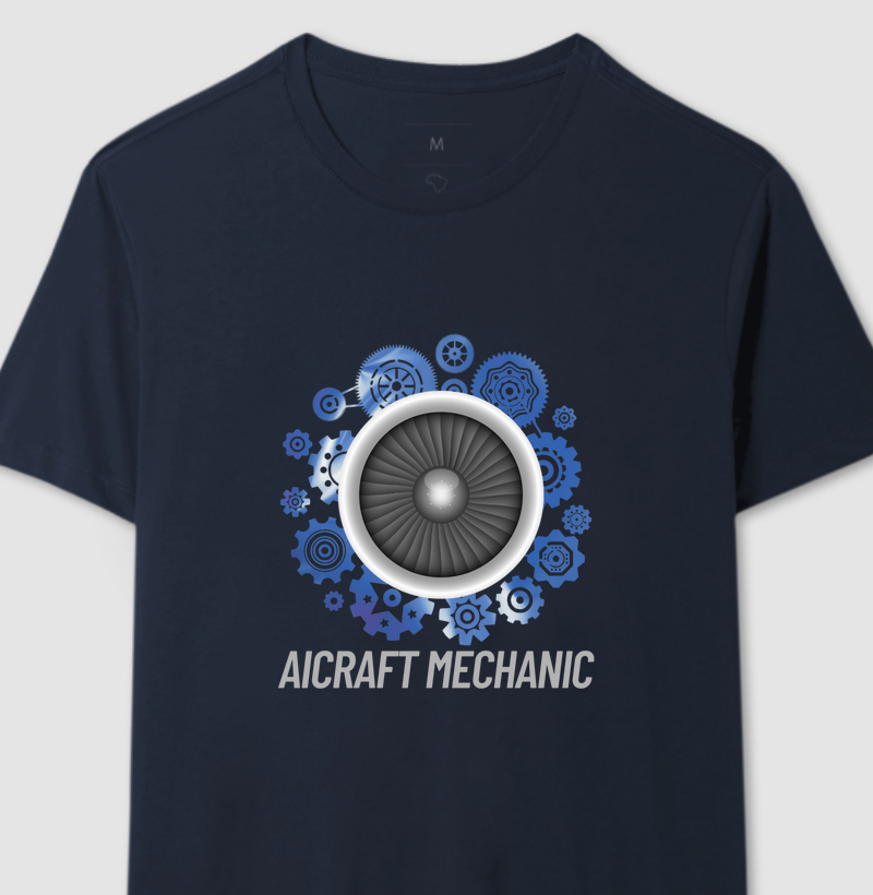 CAMISETA AIRCRAFT MECHANIC - LOGO AZUL