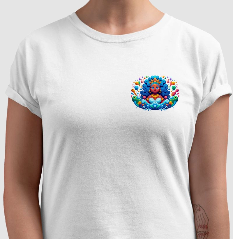 Camiseta 100% Algodão - Yemanjá bolso